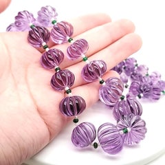 Amethyst Melon Beads Cts 691 Necklace