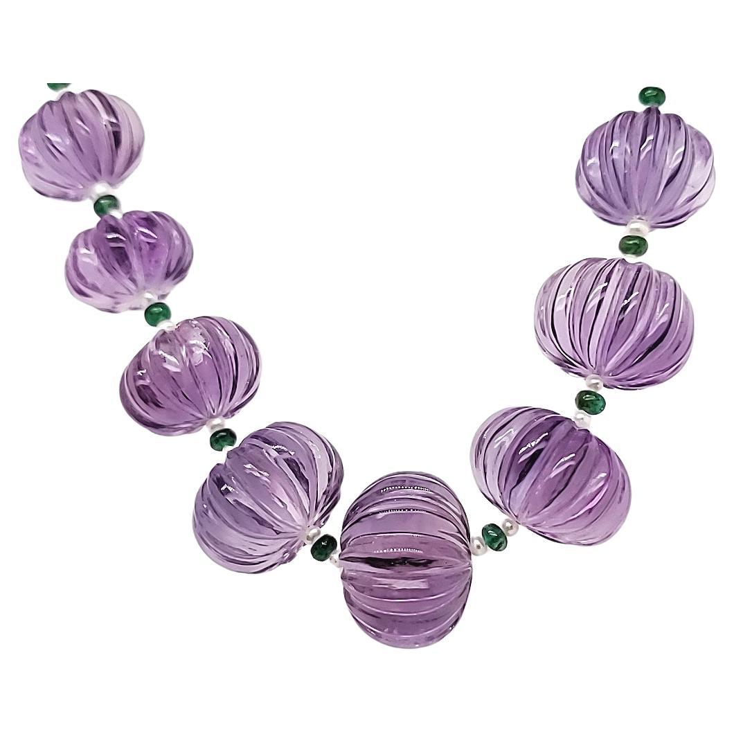 Collana di perle di ametista melone Cts 691