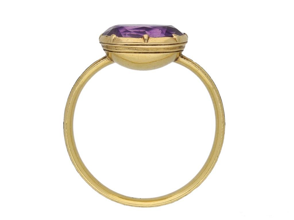 Cushion Cut Amethyst Memorial Ring for the Right Honourable George Grenville (British Prime For Sale