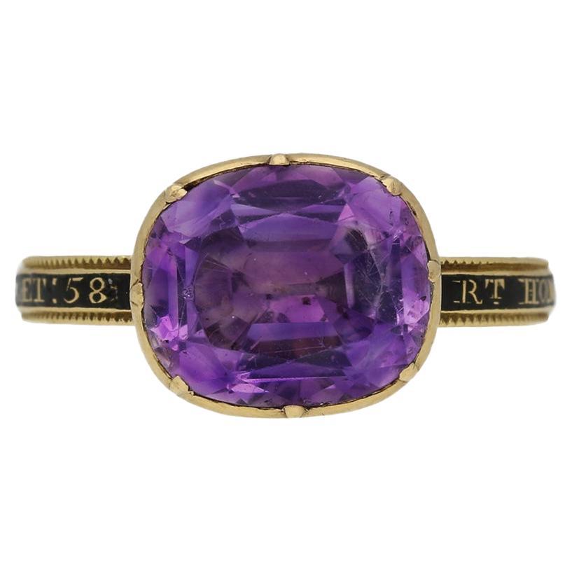 Amethyst Memorial Ring for the Right Honourable George Grenville (British Prime For Sale