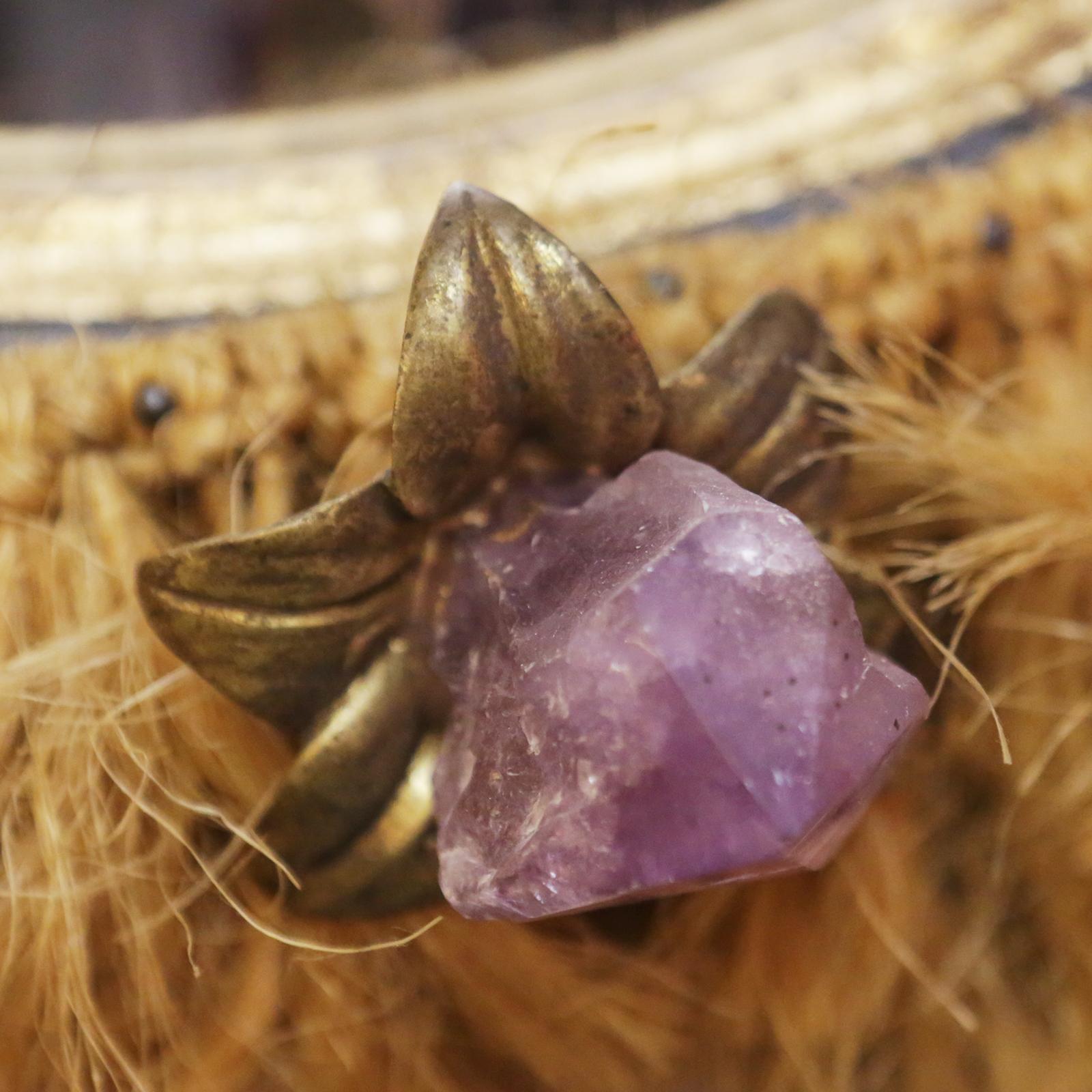 Amethyst Mirror with Amethyst Stone from Brazil 1
