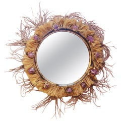 Amethyst Mirror with Amethyst Stone from Brazil