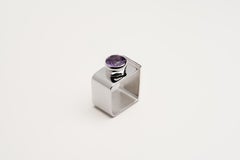 Amethyst Monolith Ring in Sterling Silver 925 by SAKRA