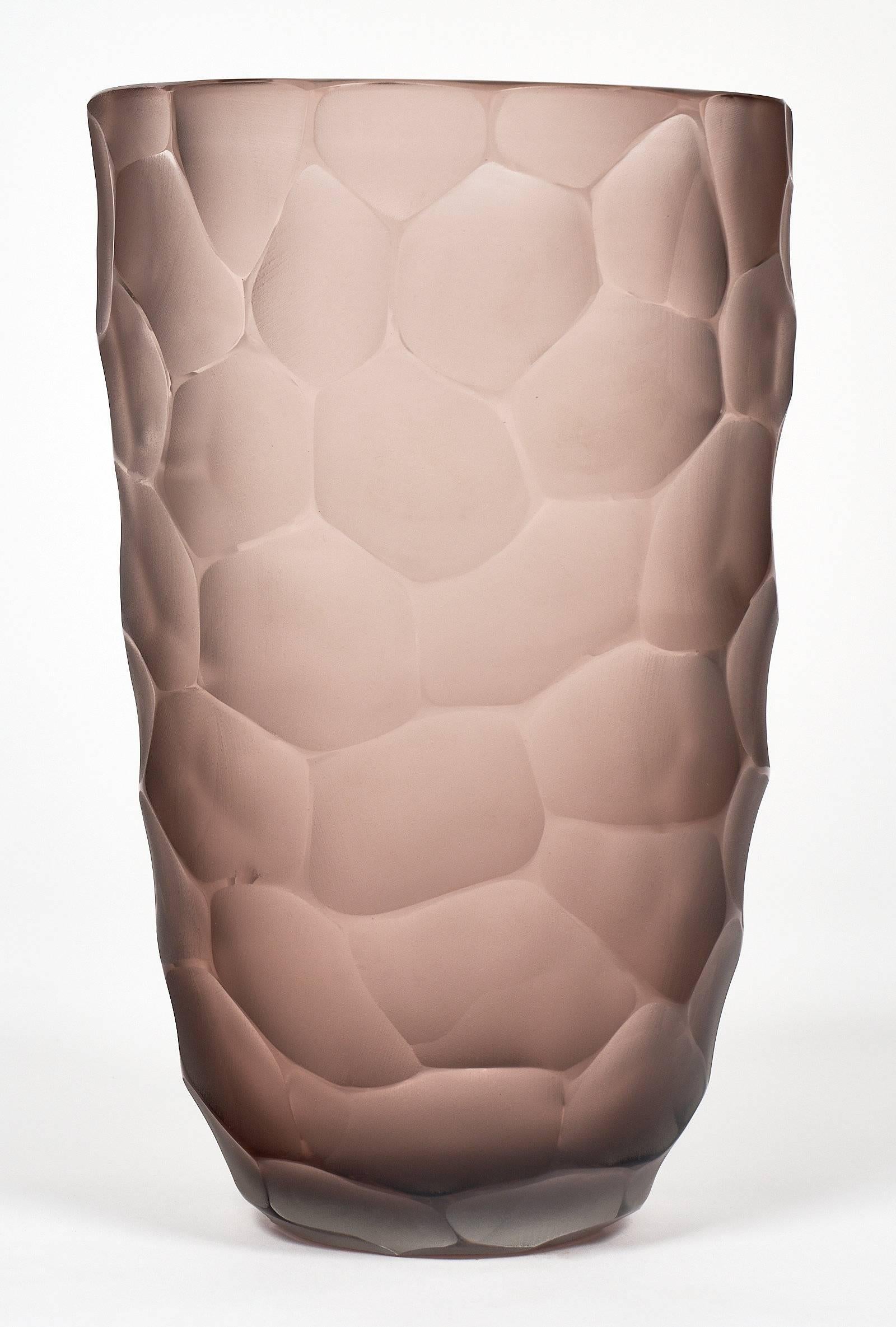 Italian Amethyst Murano Glass “Battuto” Vase