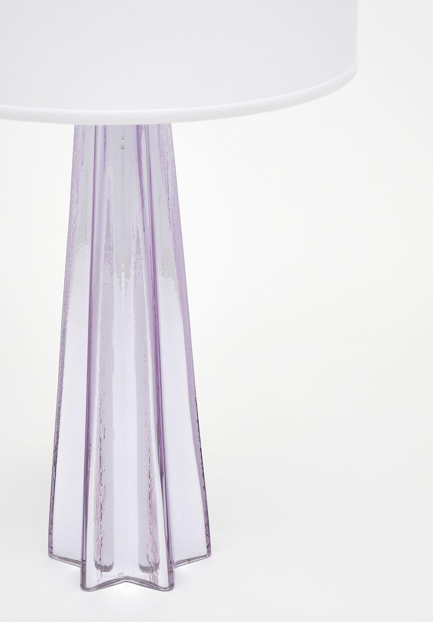 Mid-Century Modern Amethyst Murano Glass Lamps
