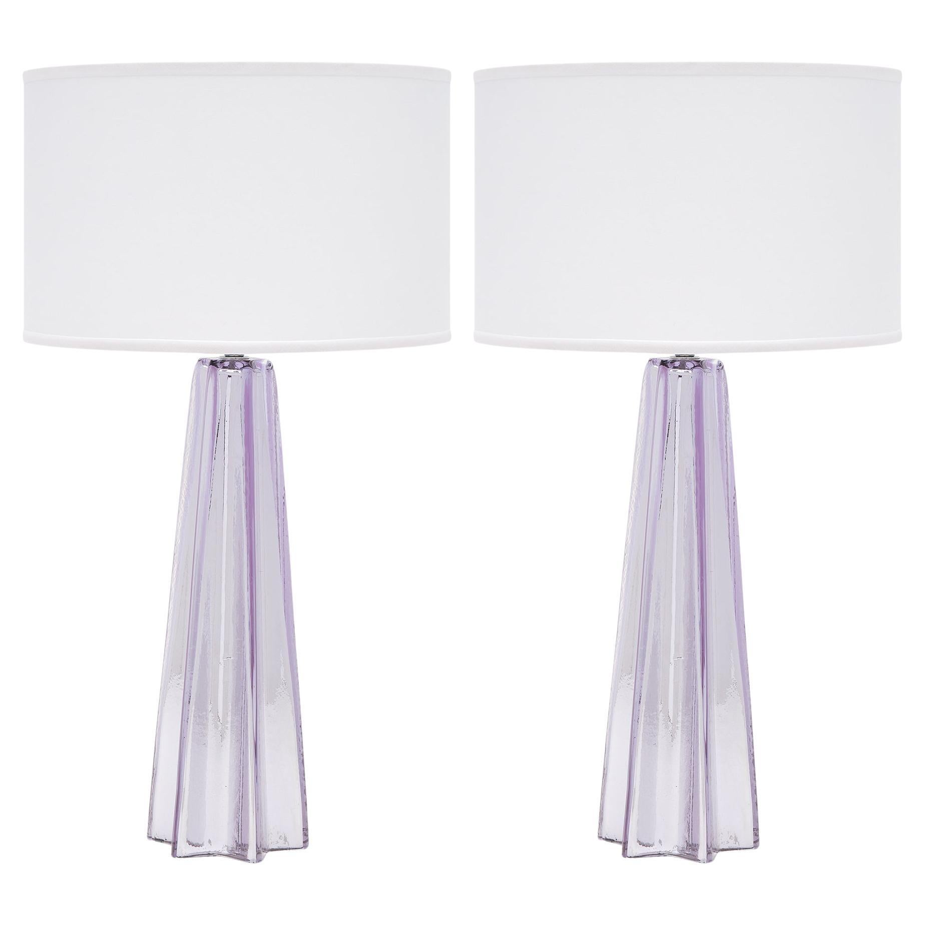 Amethyst Murano Glass Lamps
