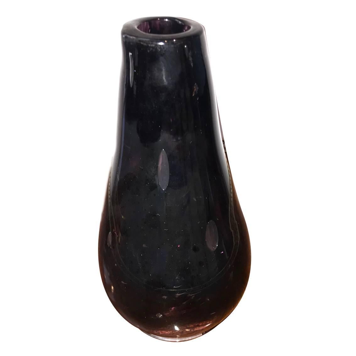 A blown Murano glass vase, deep amethyst color.
Measurements:
Height 9.5
