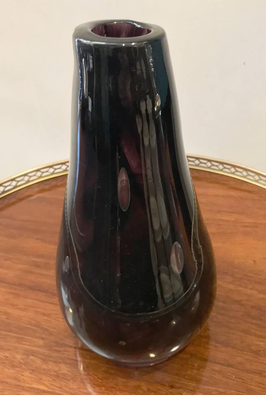 Amethyst Murano Glass Vase In Good Condition For Sale In New York, NY