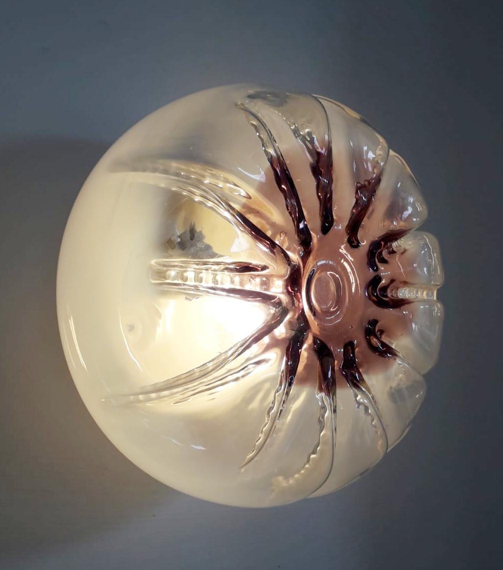 Mid-Century Modern Amethyst Murano Sconce - 3 available For Sale