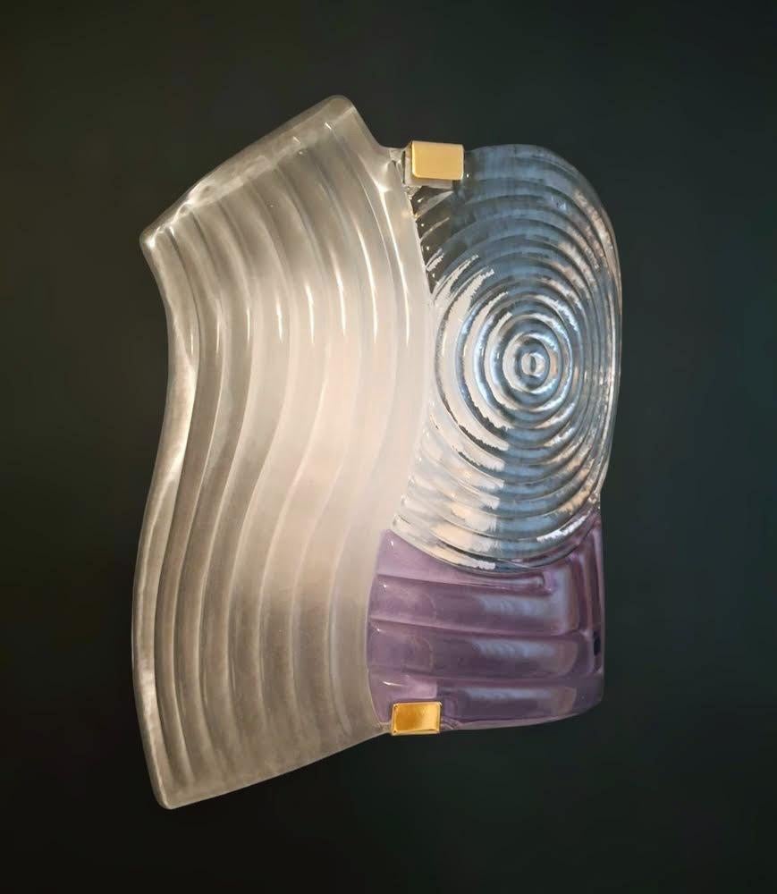 Mid-Century Modern Amethyst Murano Sconce by ITRE, 3 Available For Sale