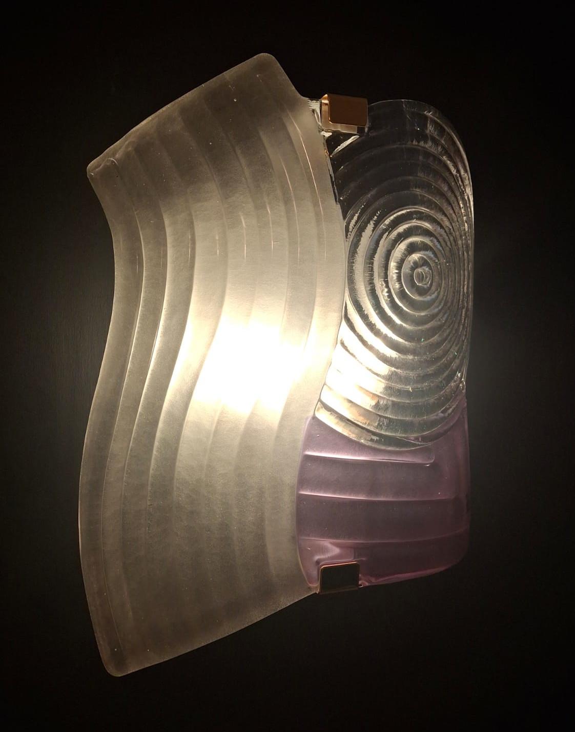Metal Amethyst Murano Sconce by ITRE, 3 Available For Sale