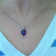 Amethyst necklace 18k white gold