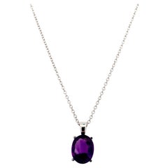 Amethyst necklace 18k white gold