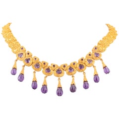 Amethyst Necklace in 18ct Gold