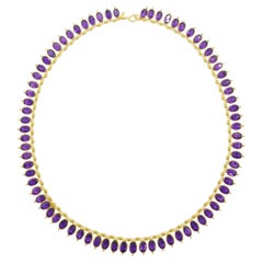 Collana di ametiste con montatura in oro 18 carati