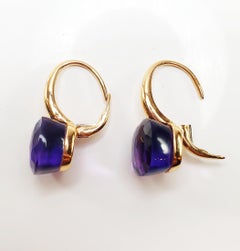 Amethyst Multifaceted 18 Karat Rose Gold Dangle Earrings