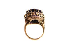 Amethyst Old European Cut Diamond Enamel Gold Ring