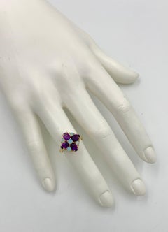 Amethyst Opal Ring 14 Karat Gold Retro Modern