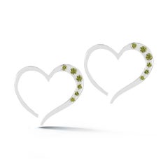 Amethyst Open Heart Pavé Stud Earrings
