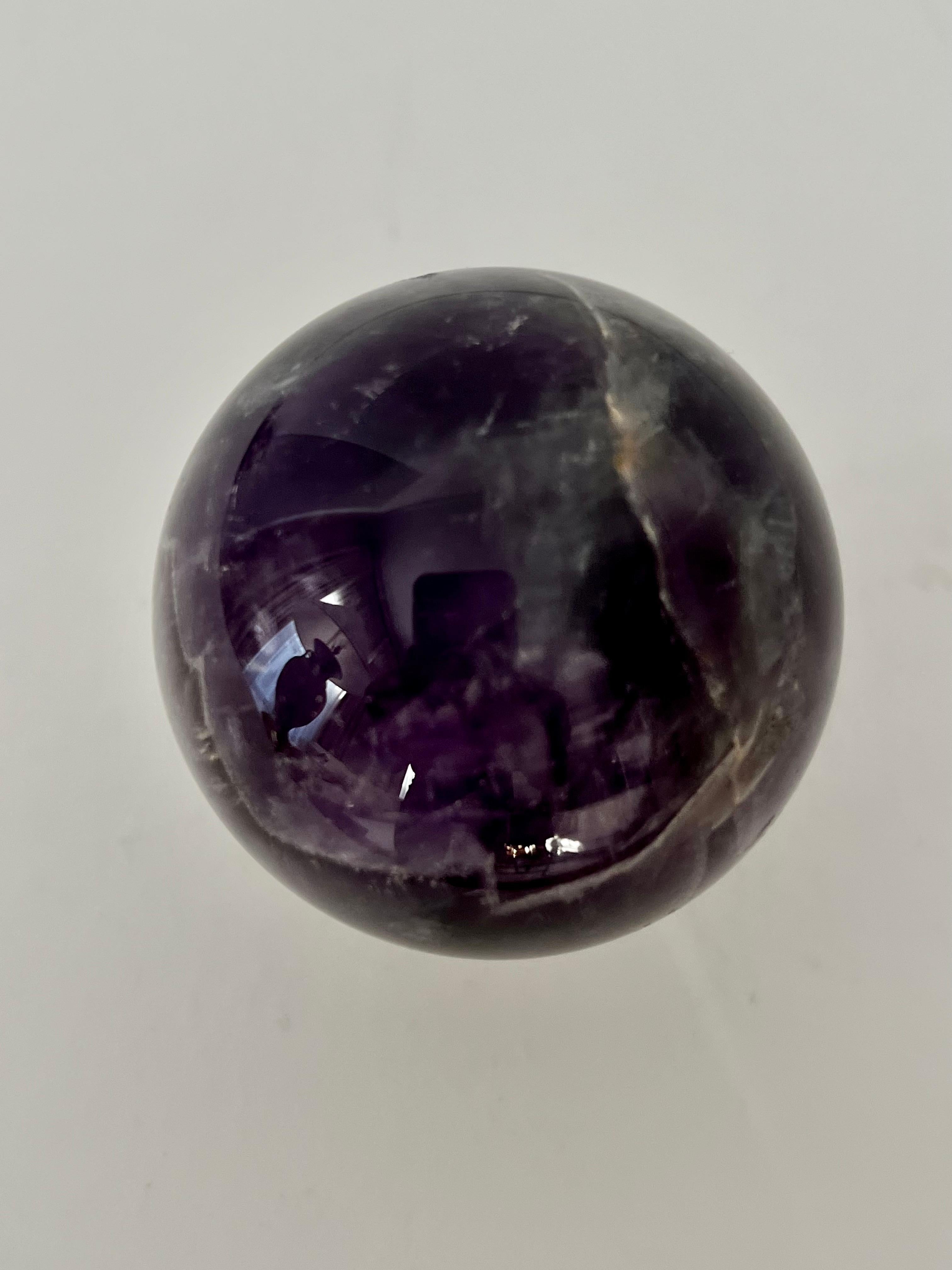 Amethyst Paperweight on Crystal Stand For Sale 1