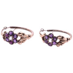 Amethyst Paste 15 Karat Poissard Creolen