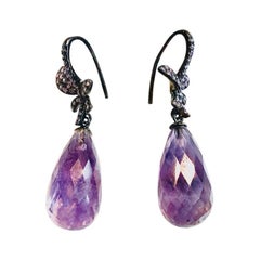 Amethyst Pear Shaped Drop Earrings