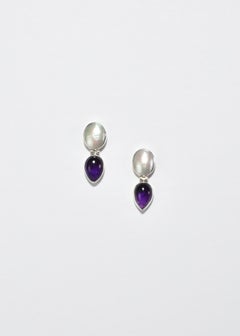 Amethyst Pearl Earrings