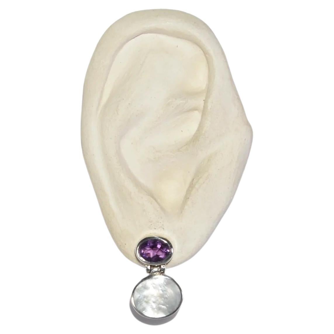 Amethyst Pearl Earrings