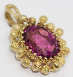 Amethyst Pendant, Enhancer, 14 Karat Gold