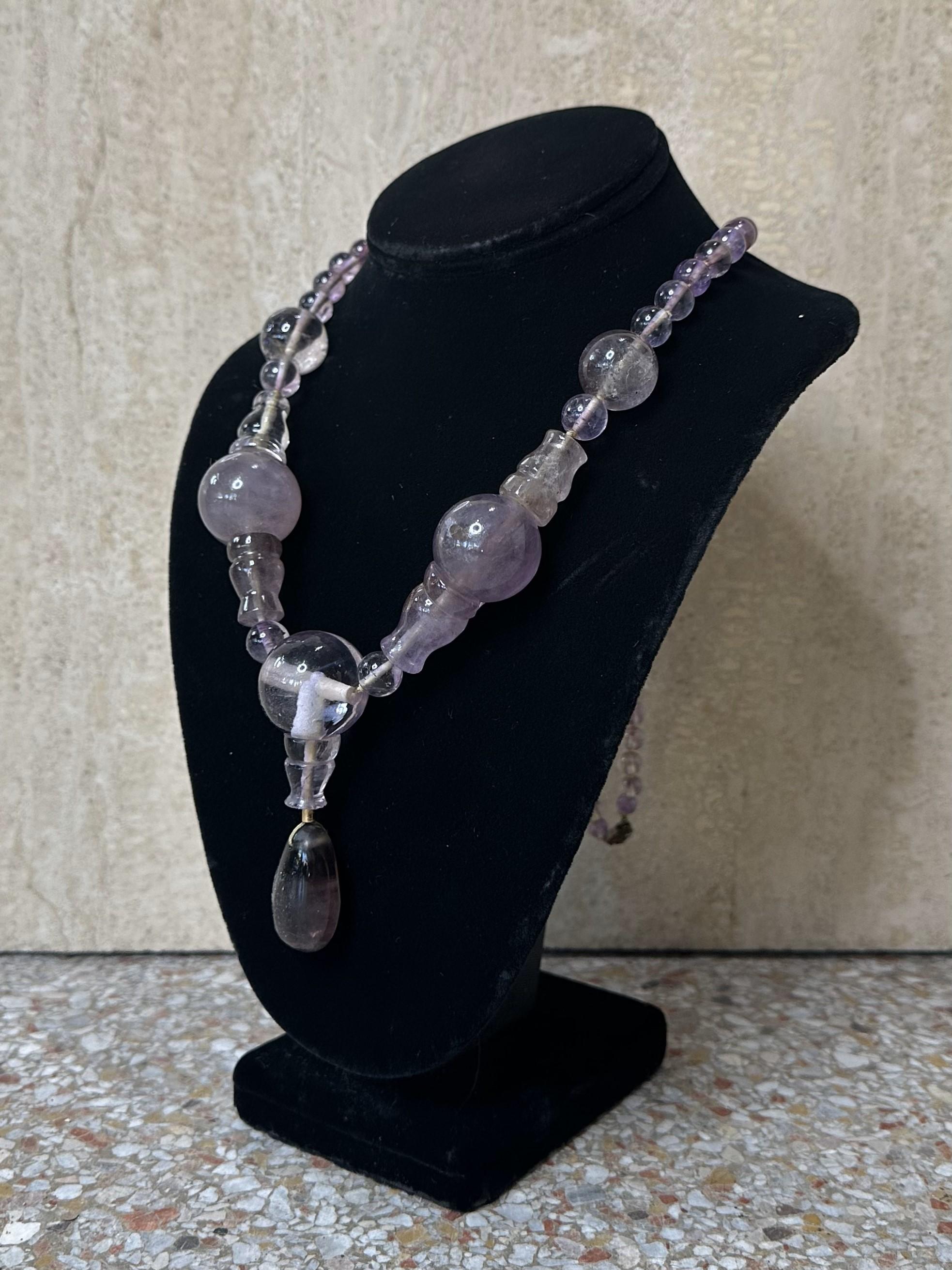 Regency Vintage Amethyst Pendant Necklace For Sale