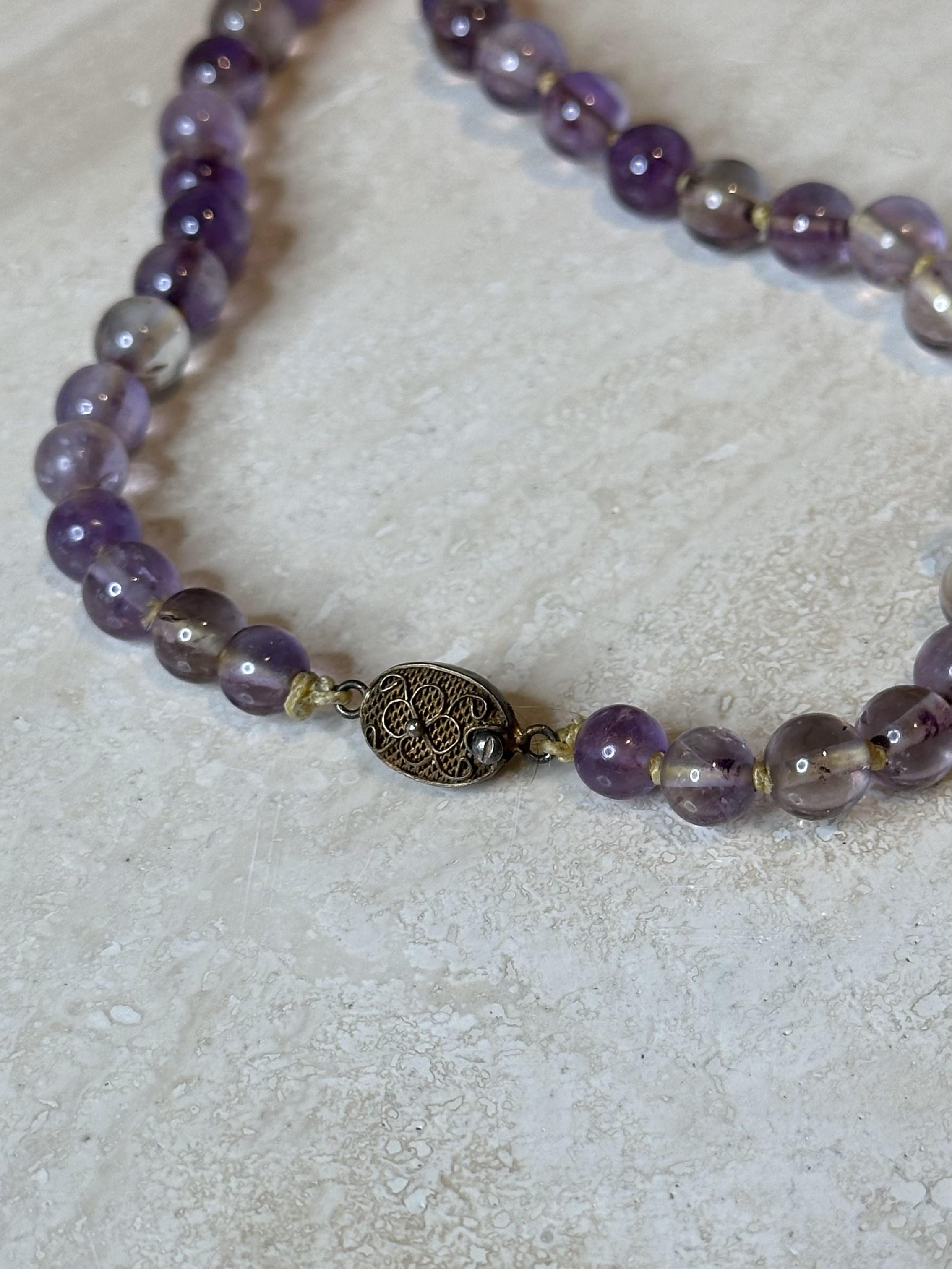 Vintage Amethyst Pendant Necklace In Good Condition For Sale In Lake Worth Beach, FL