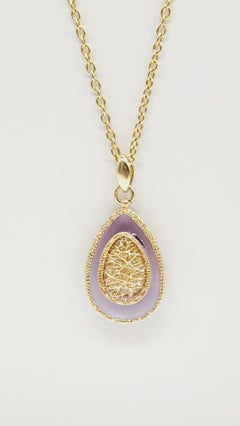 Amethyst Pendant Yellow Gold 14 Karat