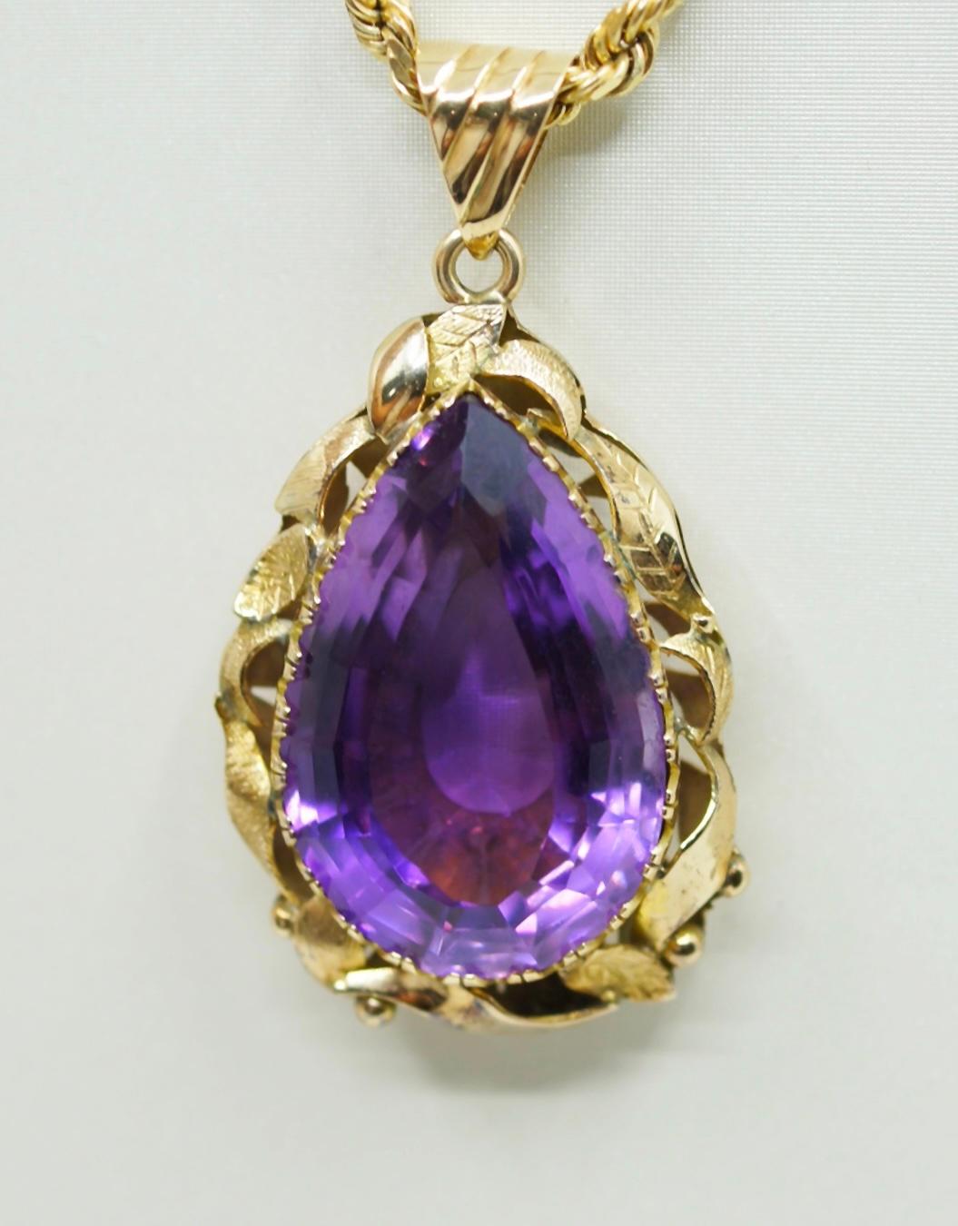 Contemporary Amethyst Pendent - 65 Carats For Sale