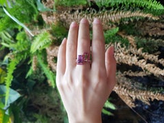 Amethyst, Peridot with Pink Sapphire Ring in 18k Rose Gold Settings