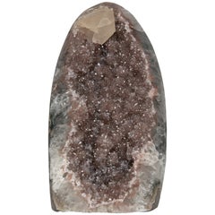Amethyst Pink Druze and White Quartz, with Calcite Crystal Formation