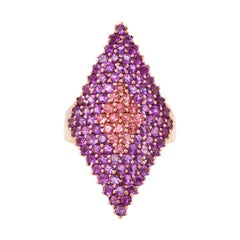 Amethyst & Pink Tourmaline Ring in 14 Karat Rose Gold