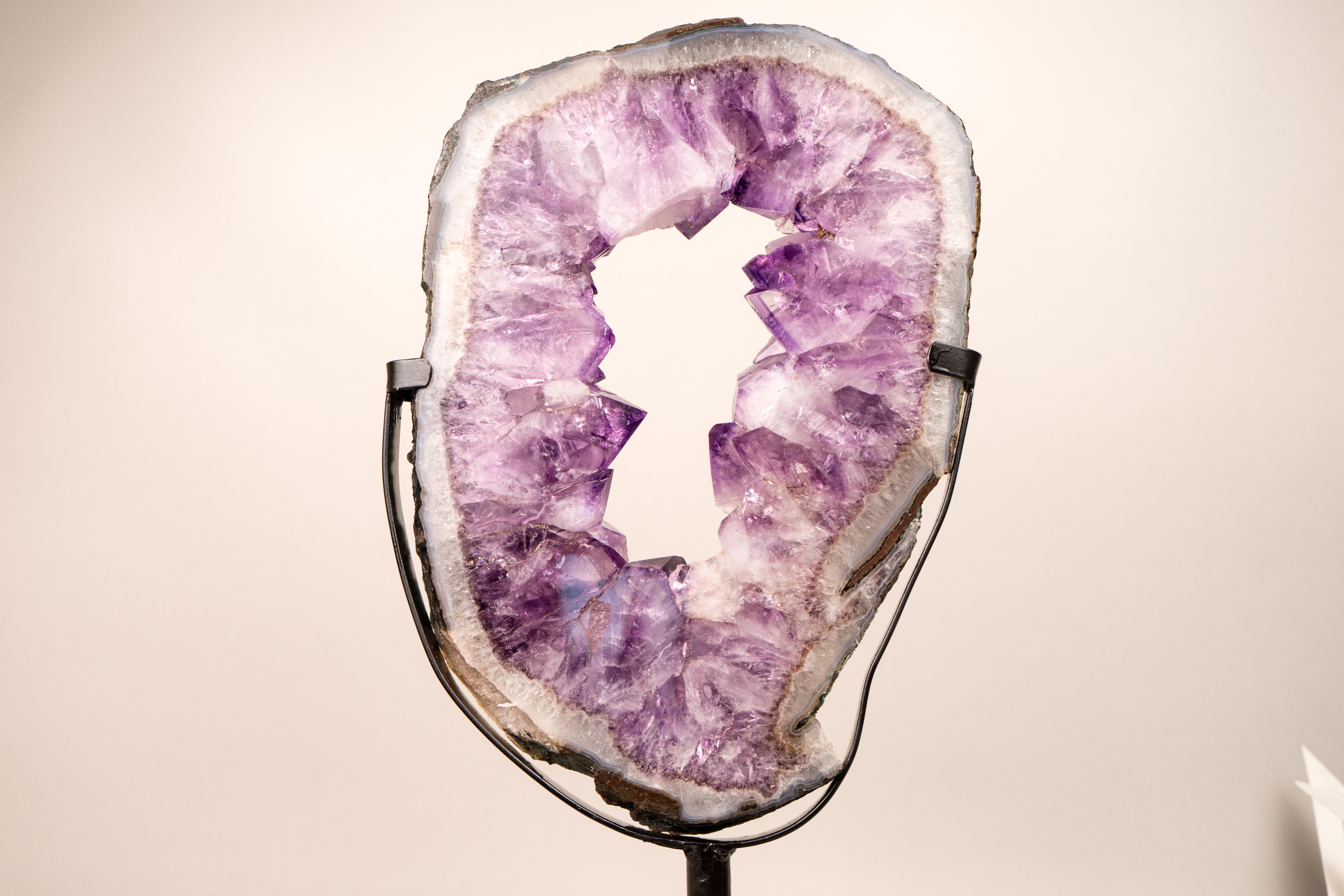 Portale di ametista con grande ametista viola e pizzo di agata, a doppia faccia in vendita 5