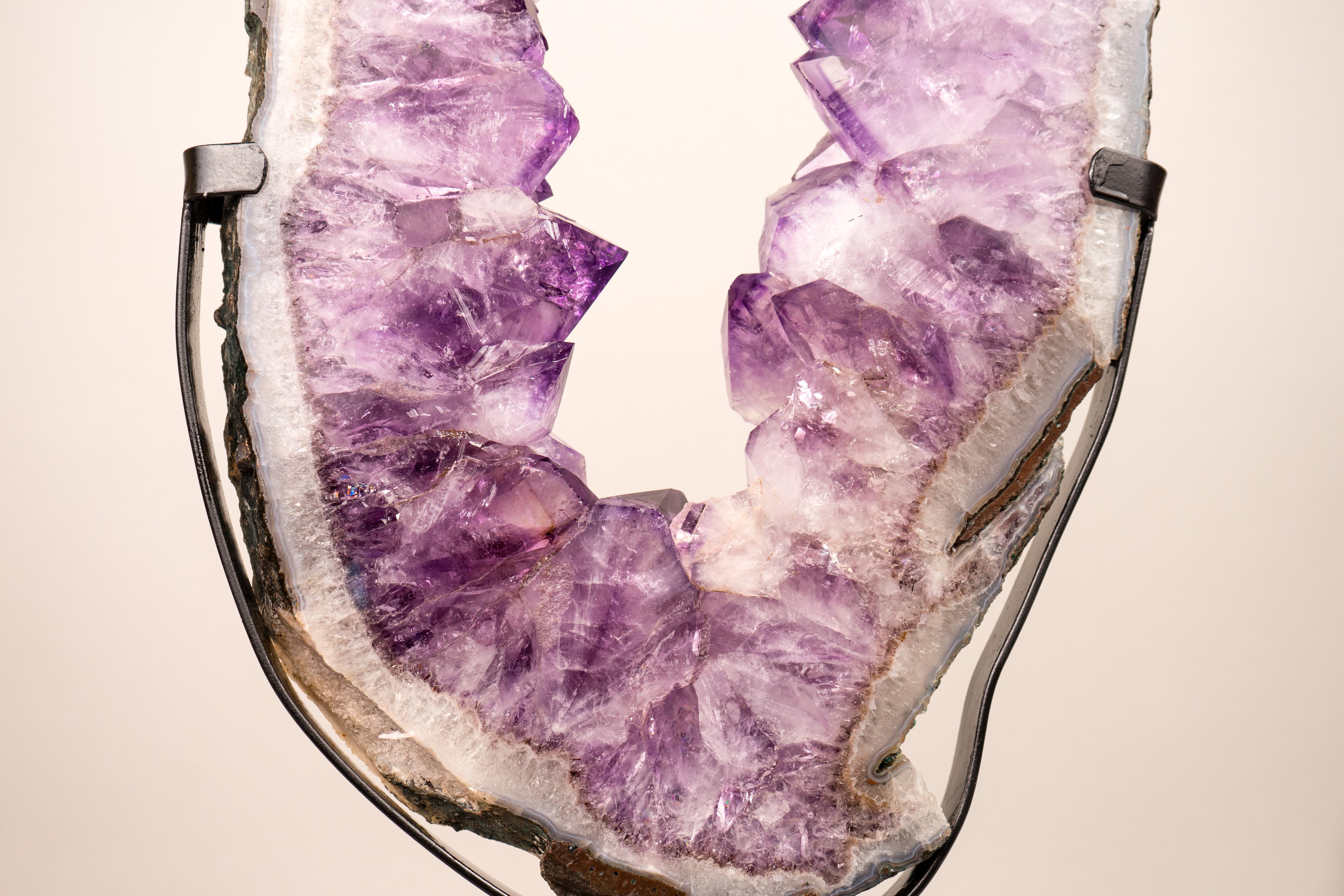 Portale di ametista con grande ametista viola e pizzo di agata, a doppia faccia in vendita 2