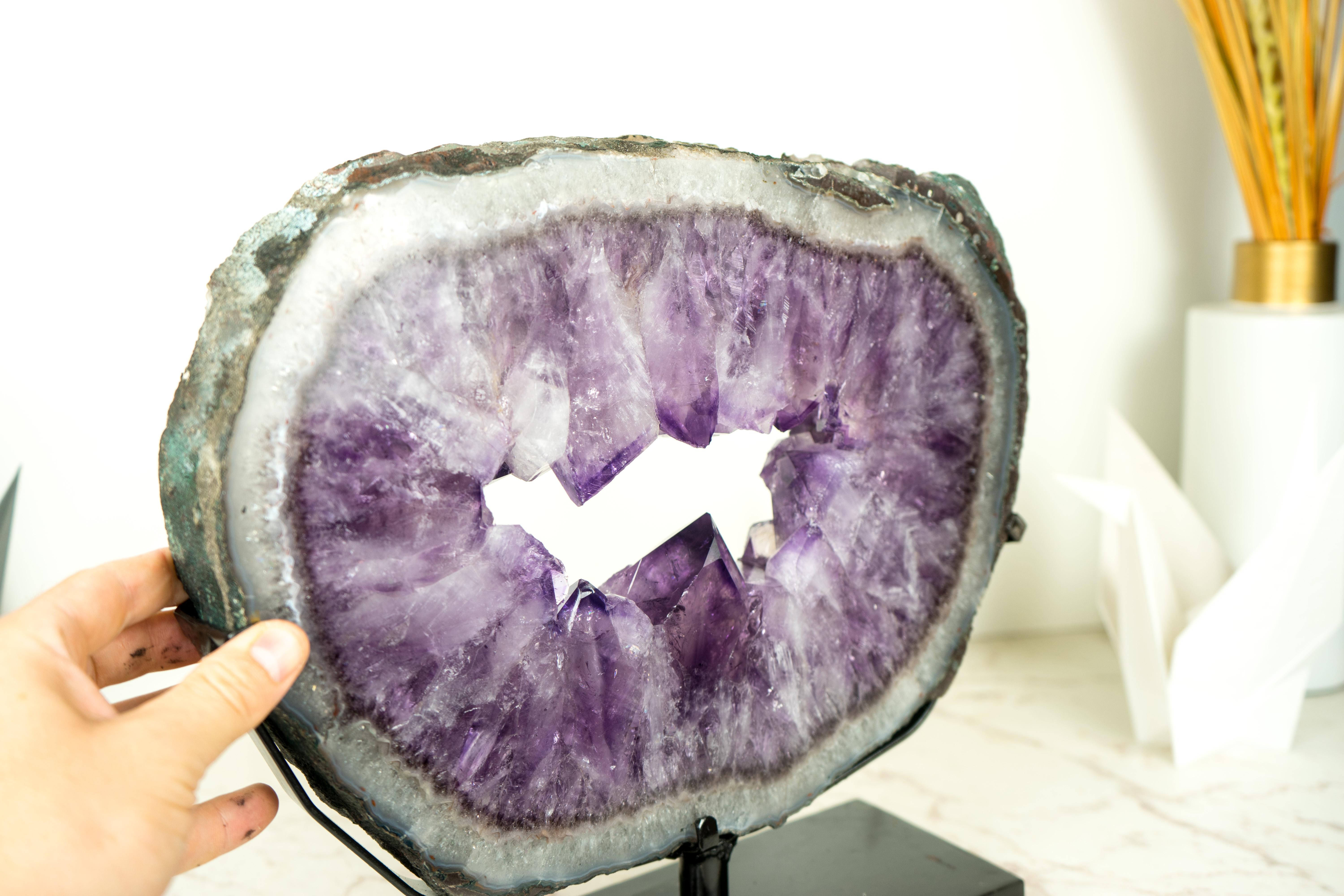 Amethyst Portal with Large Purple Amethyst and Blue Lace Agate  For Sale 5