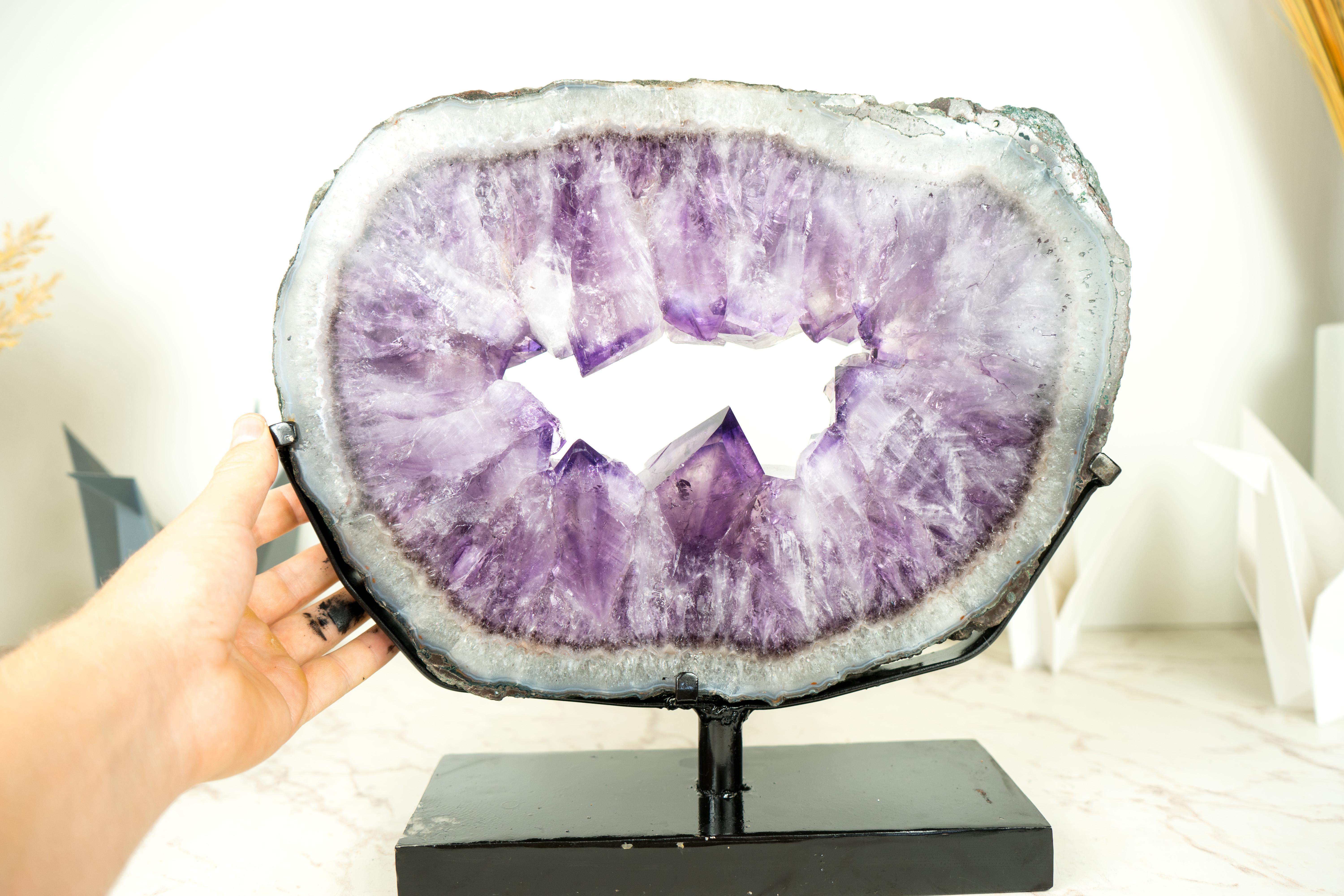 Amethyst Portal with Large Purple Amethyst and Blue Lace Agate  For Sale 7