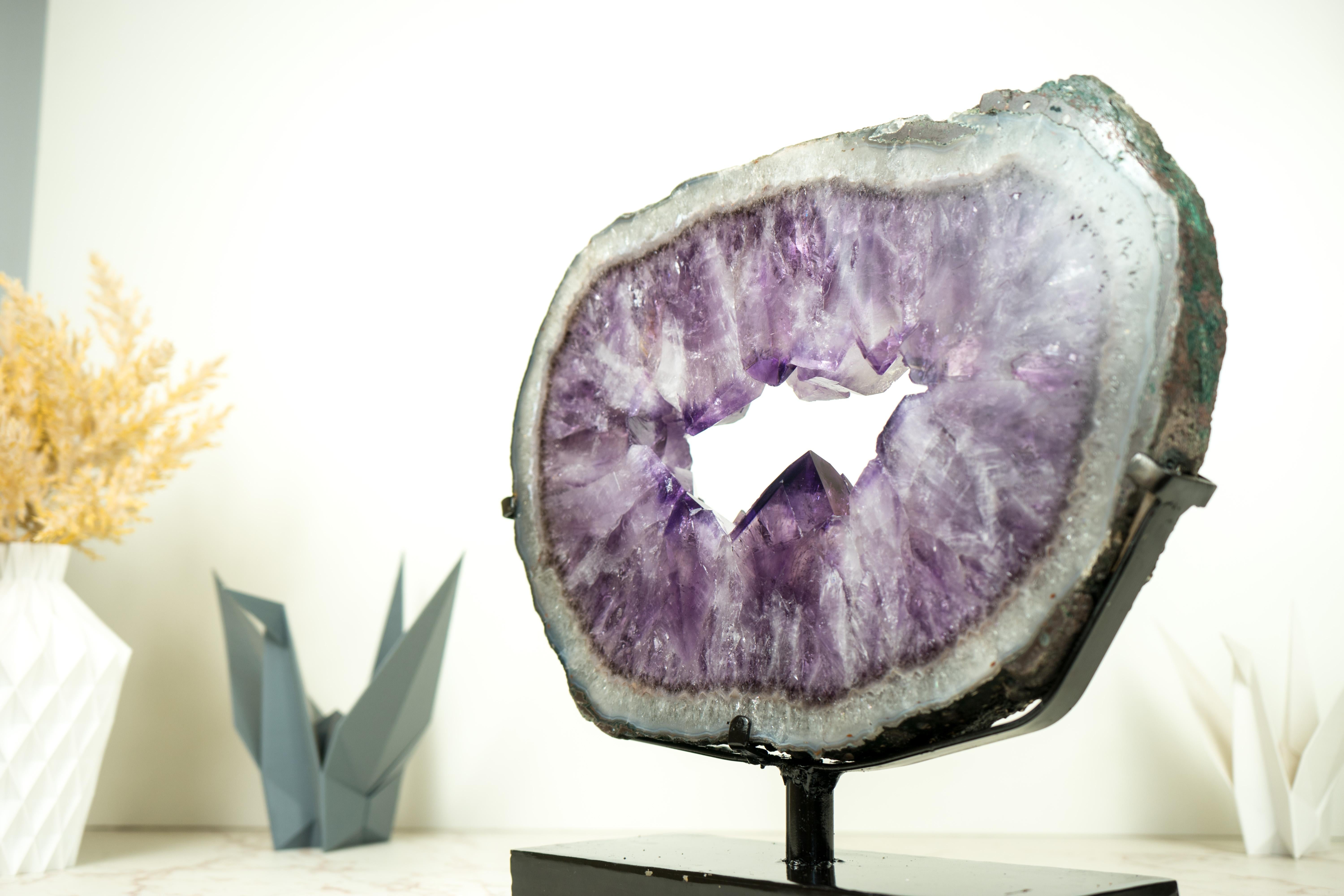 Amethyst Portal with Large Purple Amethyst and Blue Lace Agate  For Sale 1