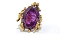 Amethyst Purple 1960's Statement Cocktail Ring