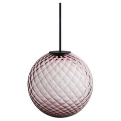 Suspension Empoli en verre violet améthyste et tube en laiton, 40, Magic Circus Editions