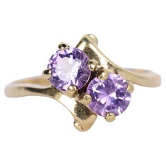 Vintage Purple Amethyst Yellow Gold Ring Size 6.5