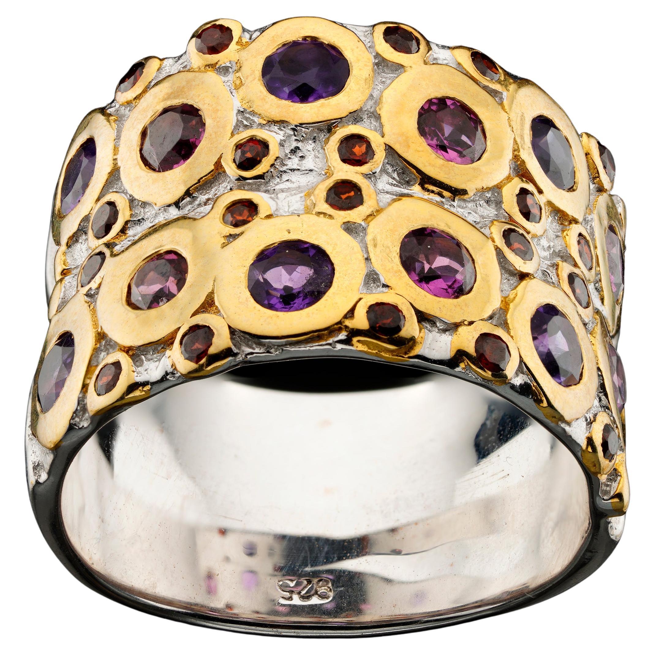 Amethyst Rhodolite Garnet Ring