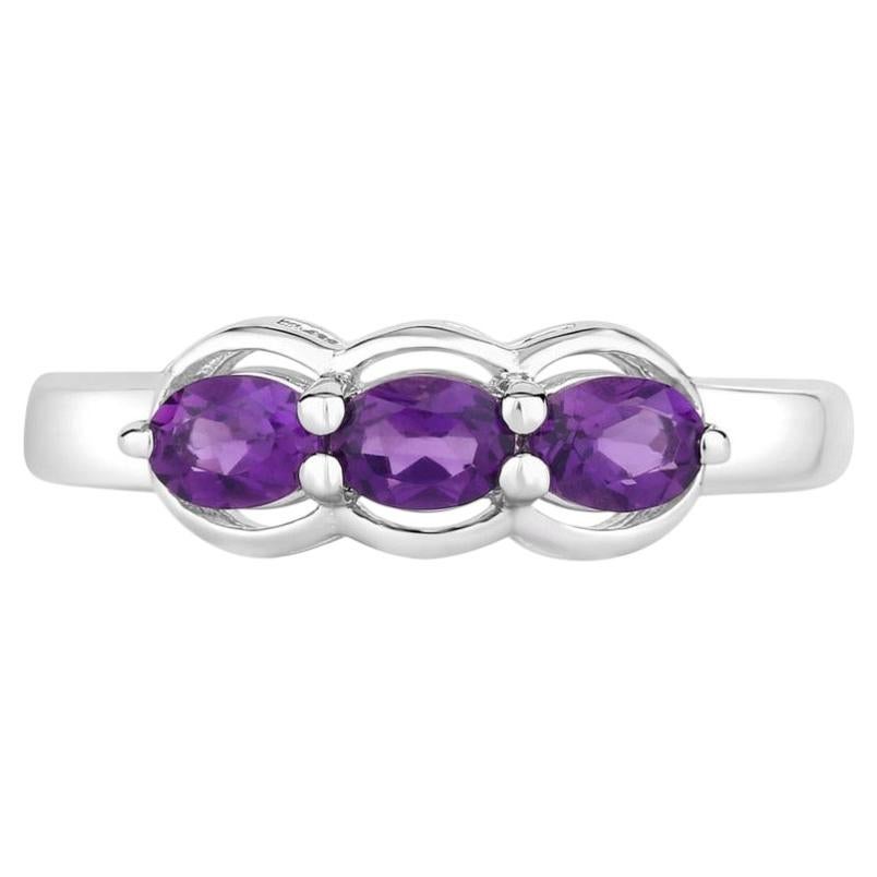 Amethyst Ring 0.46 Carats Sterling Silver For Sale