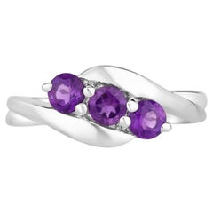 Amethyst Ring 0.7 Karat Sterling Silber