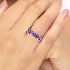 Amethyst Ring 0.78 Carats Sterling Silver