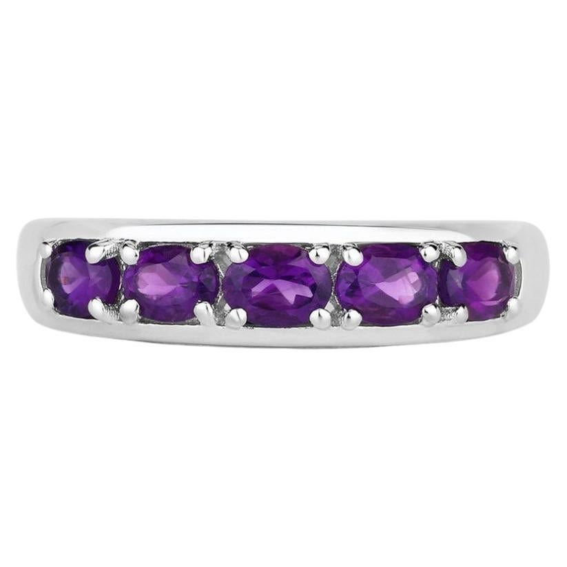 Amethyst Ring 0.78 Carats Sterling Silver