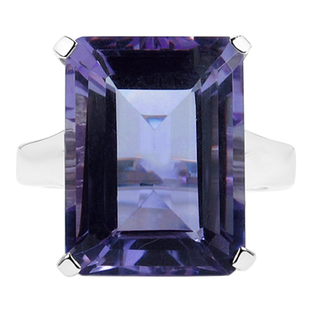 Amethyst Ring 11.4 Carats Sterling Silver For Sale